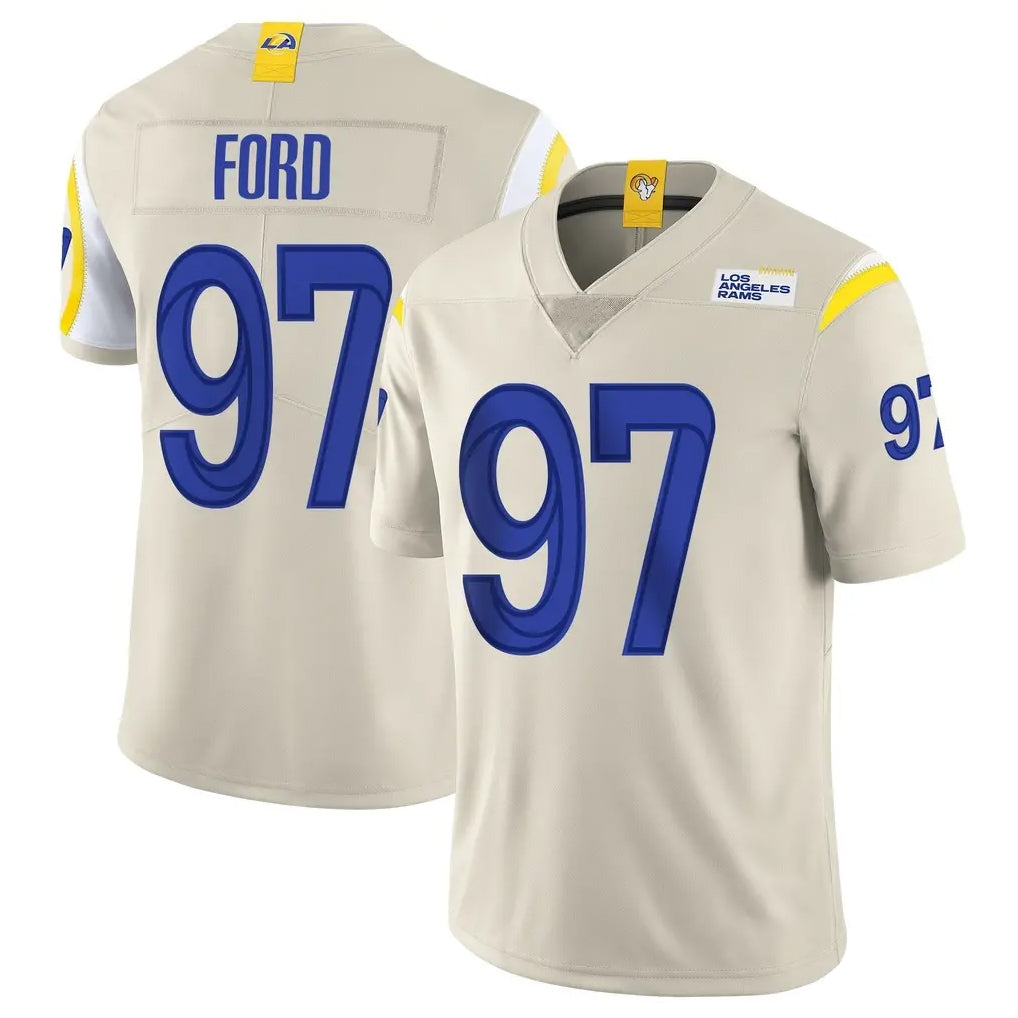 BIPIHUC LA.Rams #97 Poona Ford Player Bone Limited Vapor Home Game Stitched Jerseys