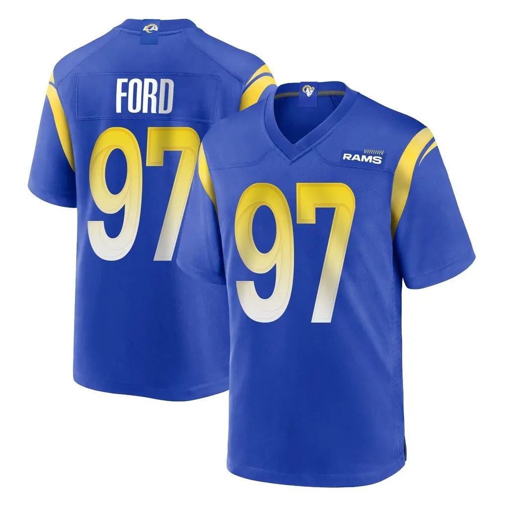 BIPIHUC LA.Rams #97 Poona Ford Player Royal Home Game Stitched Jerseys