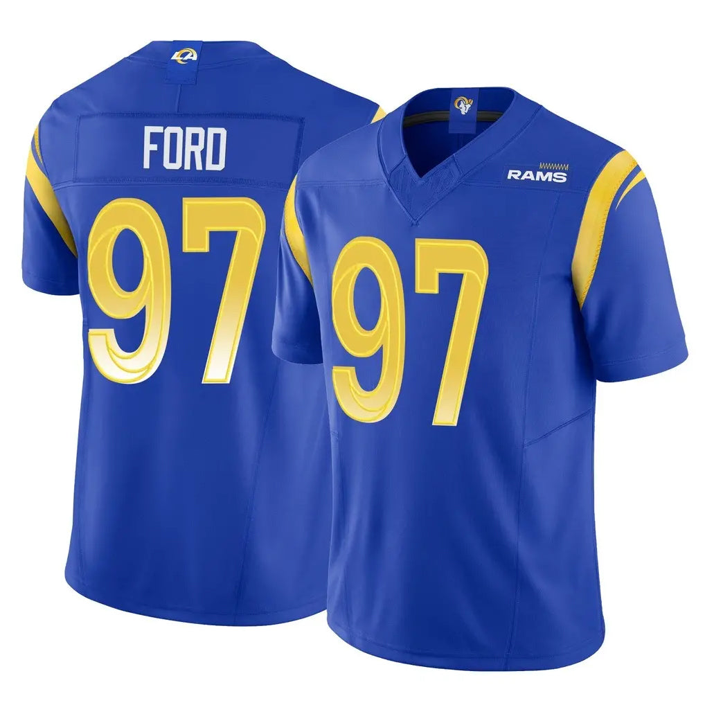 BIPIHUC LA.Rams #97 Poona Ford Player Royal Limited Vapor F.U.S.E. Home Game Stitched Jerseys