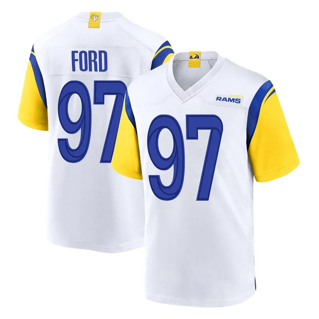 BIPIHUC LA.Rams #97 Poona Ford Player White Home Game Stitched Jerseys