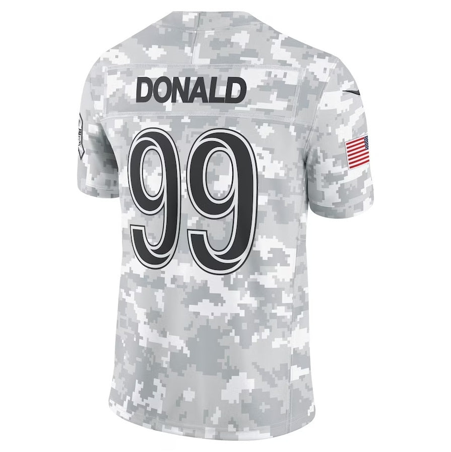 BIPIHUC LA.Rams #99 Aaron Donald Arctic Camo 2024 Salute to Service Retired Player Limited Jersey Stitched Jerseys