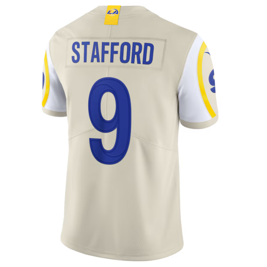 BIPIHUC LA.Rams #9 Matthew Stafford Bone Vapor Limited Jersey American Stitched Jersey