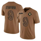 BIPIHUC LA.Rams #9 Matthew Stafford Player Brown Salute To Service Limited Stitched Jerseys