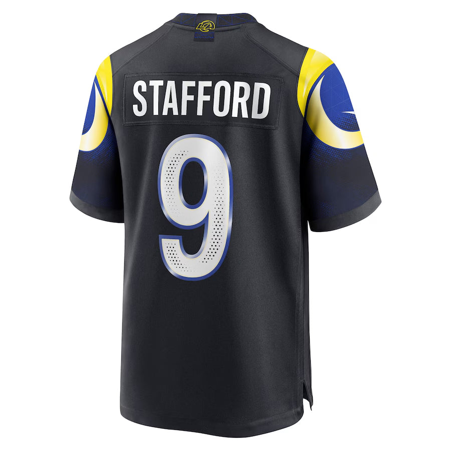 BIPIHUC LA.Rams #9 Matthew Stafford Player Midnight Blue Rivalries Collection Game Stitched Jerseys