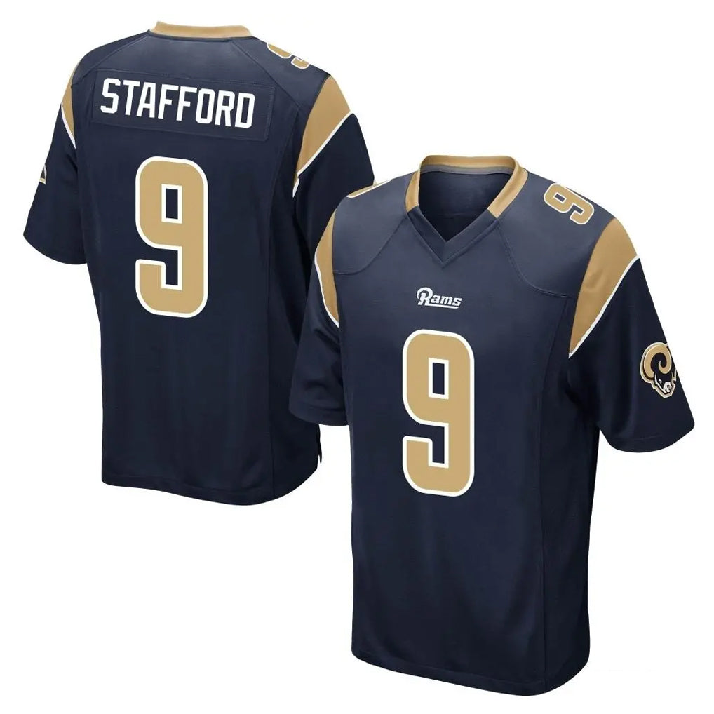 BIPIHUC LA.Rams #9 Matthew Stafford Player Navy Home Game Stitched Jerseys