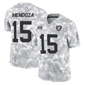BIPIHUC LV.Raiders #15 Fernando Mendoza Player Arctic Camo Salute To Service Limited Game Stitched Jerseys