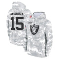 BIPIHUC LV.Raiders #15 Fernando Mendoza Player Arctic Camo Salute to Service Hoodies Limited Game Stitched Jerseys