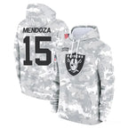 BIPIHUC LV.Raiders #15 Fernando Mendoza Player Arctic Camo Salute to Service Hoodies Limited Game Stitched Jerseys