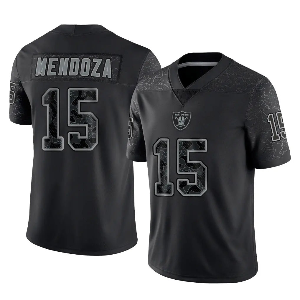 BIPIHUC LV.Raiders #15 Fernando Mendoza Player Black Reflective Limited Game Stitched Jerseys
