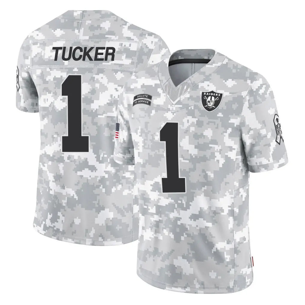 BIPIHUC LV.Raiders #1 Tre Tucker Player Arctic Camo Salute To Service Limited Game Stitched Jerseys