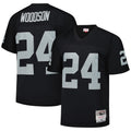 BIPIHUC LV.Raiders #24 Charles Woodson Player Mitchell & Ness Black Legacy Replica Stitched Jerseys