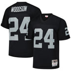 BIPIHUC LV.Raiders #24 Charles Woodson Player Mitchell & Ness Black Legacy Replica Stitched Jerseys