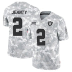BIPIHUC LV.Raiders #2 Ashton Jeanty Player Arctic Camo Salute to Service Limited  Stitched Jerseys