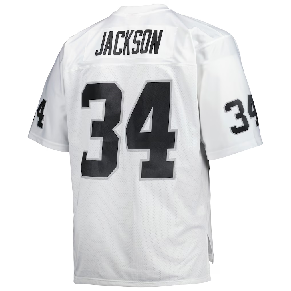BIPIHUC LV.Raiders #34 Bo Jackson Mitchell & Ness White Big & Tall 1988 Retired Player Replica Stitched Jerseys