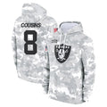 BIPIHUC LV.Raiders #8 Kirk Cousins Player Arctic Camo Salute to Service Hoodies Limited Game Stitched Jerseys