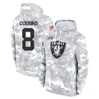 BIPIHUC LV.Raiders #8 Kirk Cousins Player Arctic Camo Salute to Service Hoodies Limited Game Stitched Jerseys