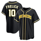 BIPIHUC M.Brewers #10 Sal Frelick Player Black Fashion Out Home Game Stitched Jerseys
