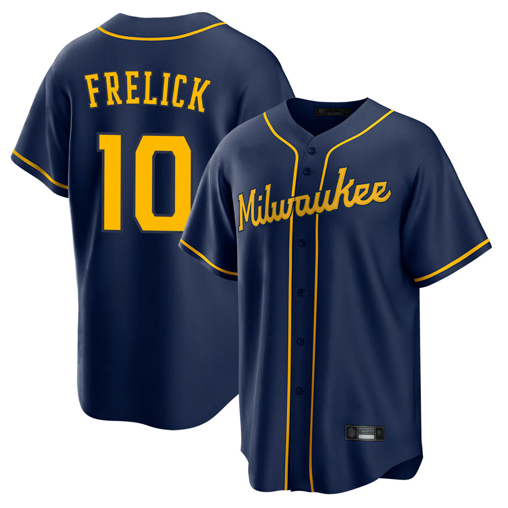 BIPIHUC M.Brewers #10 Sal Frelick Player Navy Home Game Stitched Jerseys