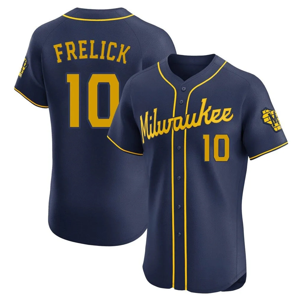 BIPIHUC M.Brewers #10 Sal Frelick Player Navy Home Limited Elite Stitched Jerseys