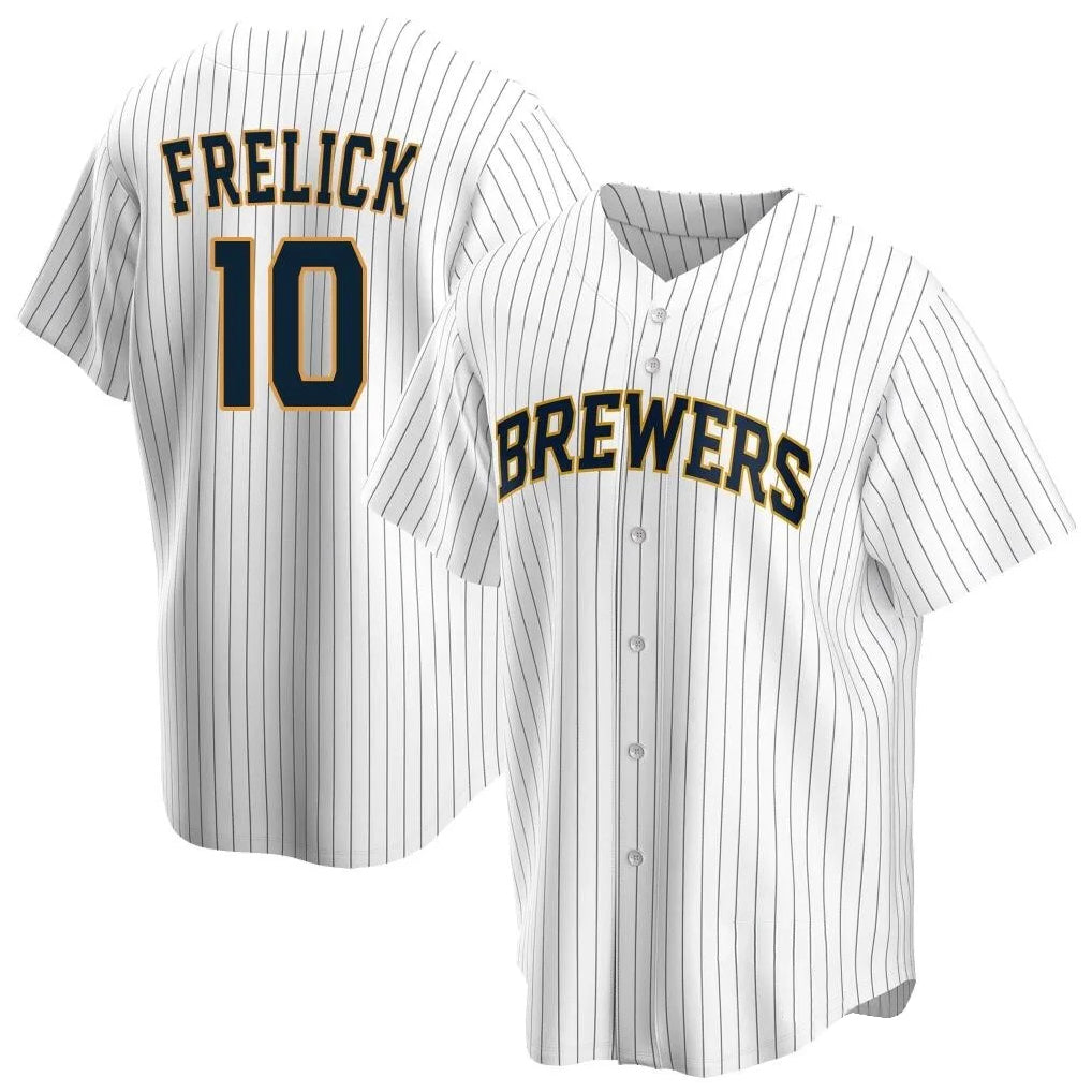BIPIHUC M.Brewers #10 Sal Frelick Player White Home Game Stitched Jerseys