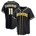 BIPIHUC M.Brewers M.Brewers #11 Jackson Chourio Player Black Fashion Out Home Game Stitched Jerseys Player Black Fashion Out Home Game Stitched Jerseys