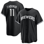 BIPIHUC M.Brewers #11 Jackson Chourio Player Black Game Home Stitched Jerseys