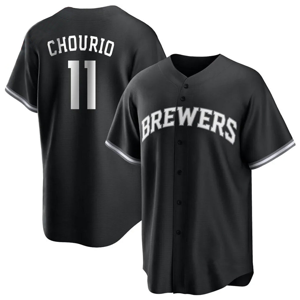 BIPIHUC M.Brewers #11 Jackson Chourio Player Black Game Home Stitched Jerseys