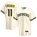 BIPIHUC M.Brewers #11 Jackson Chourio Player Cream Home Game Stitched Jerseys