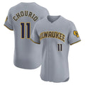 BIPIHUC M.Brewers #11 Jackson Chourio Player Gray Home Limited Elite Stitched Jerseys
