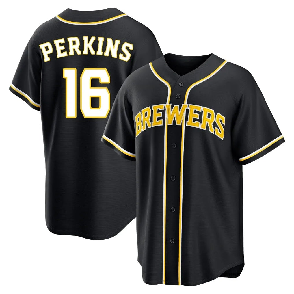 BIPIHUC M.Brewers #16 Blake Perkins Player Black Fashion Out Home Game Stitched Jerseys
