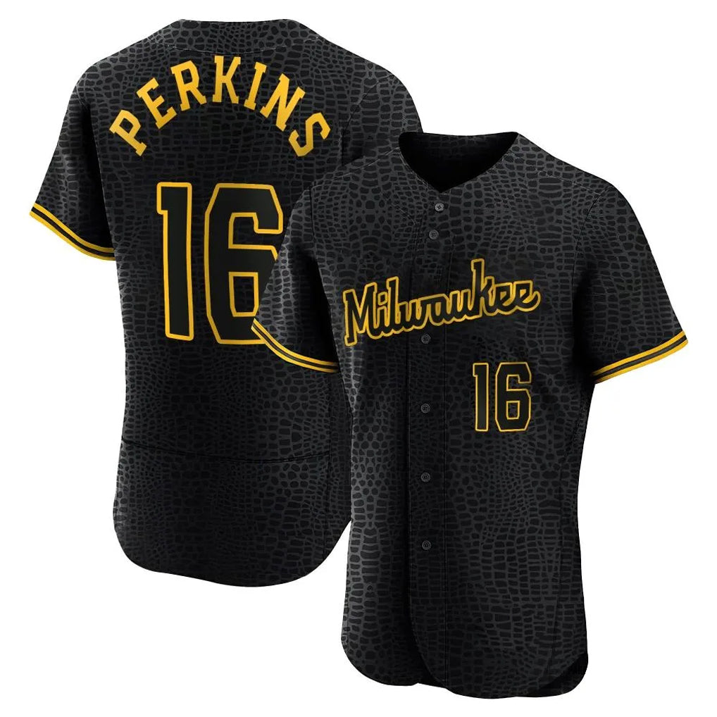 BIPIHUC M.Brewers #16 Blake Perkins Player Black Snake Skin City Home Limited Elite Stitched Jerseys