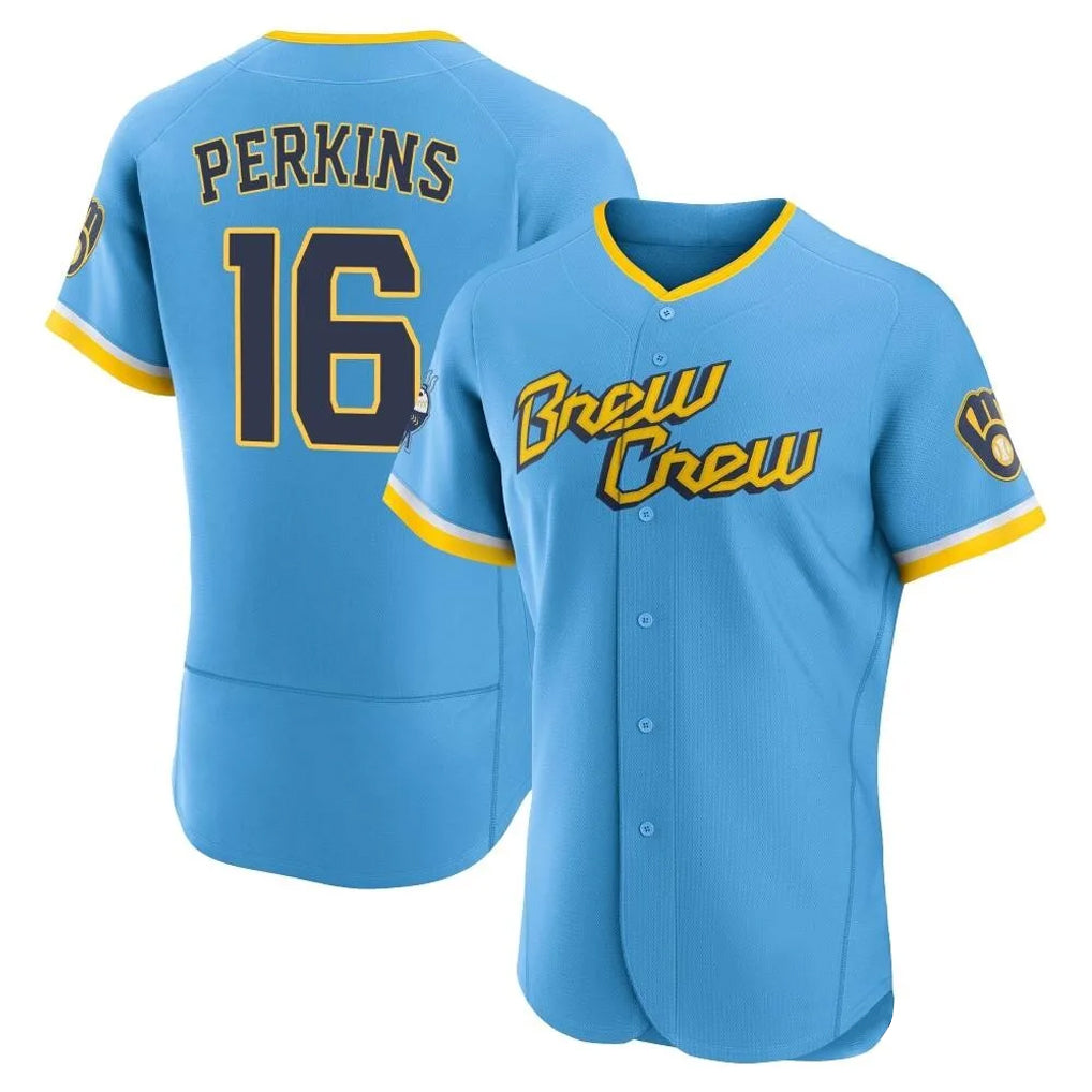 BIPIHUC M.Brewers #16 Blake Perkins Player Light Blue City Connect Home Limited Elite Stitched Jerseys