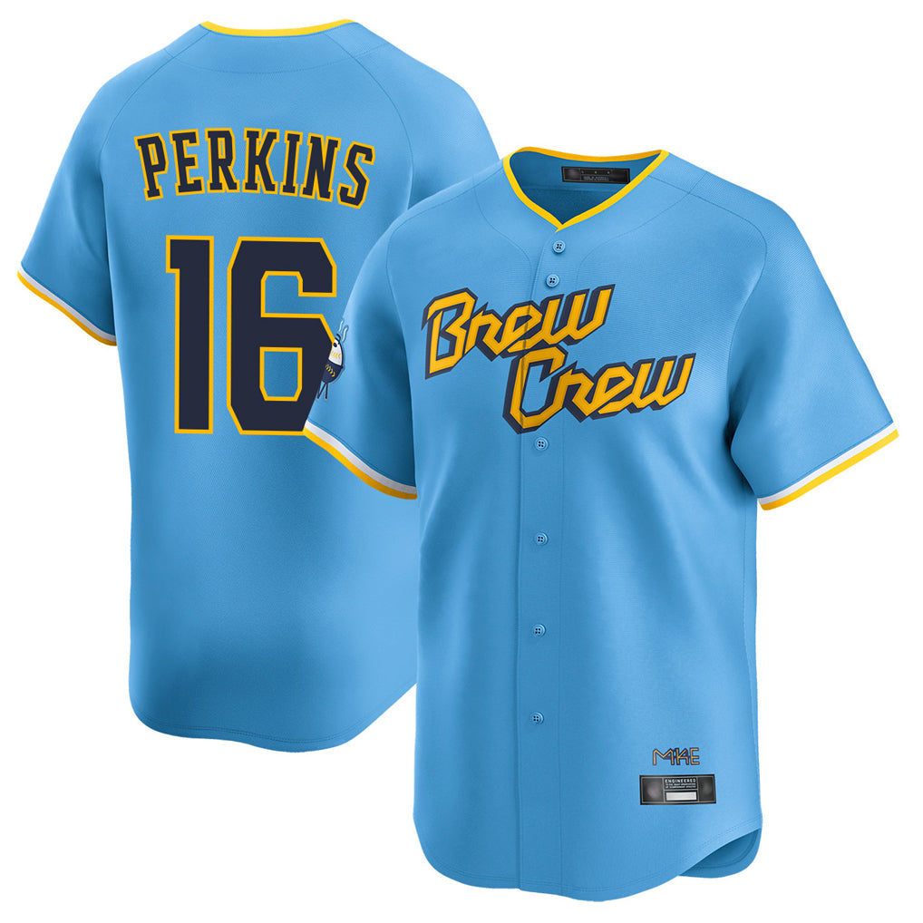 BIPIHUC M.Brewers #16 Blake Perkins Player Light Blue City Connect Home Limited Stitched Jerseys