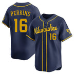 BIPIHUC M.Brewers #16 Blake Perkins Player Navy Home Limited Stitched Jerseys