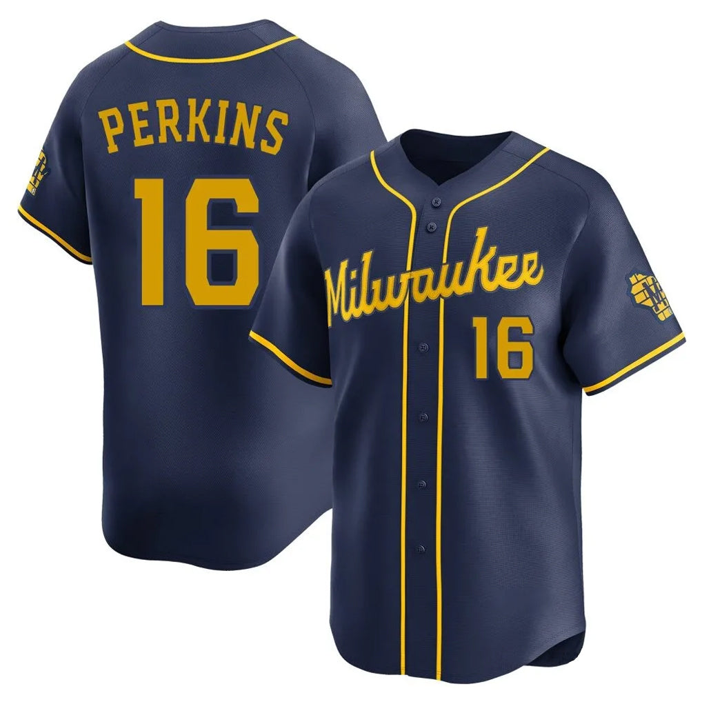 BIPIHUC M.Brewers #16 Blake Perkins Player Navy Home Limited Stitched Jerseys