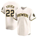 BIPIHUC M.Brewers #22 Christian Yelich Player Cream Home Limited Game Stitched Jerseys