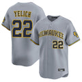 BIPIHUC M.Brewers #22 Christian Yelich Player Gray Home Limited Stitched Jerseys