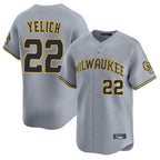 BIPIHUC M.Brewers #22 Christian Yelich Player Gray Home Limited Stitched Jerseys