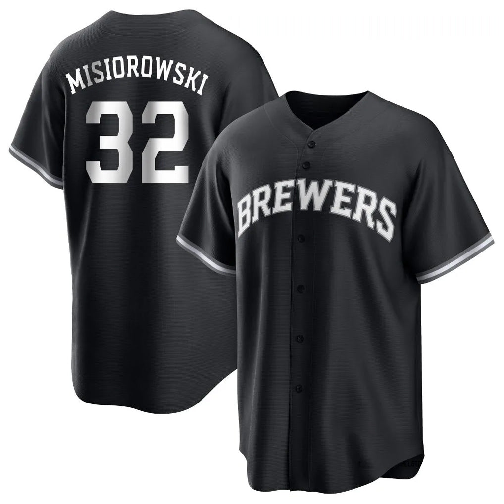 BIPIHUC M.Brewers #32 Jacob Misiorowski Player Black Game Home Stitched Jerseys