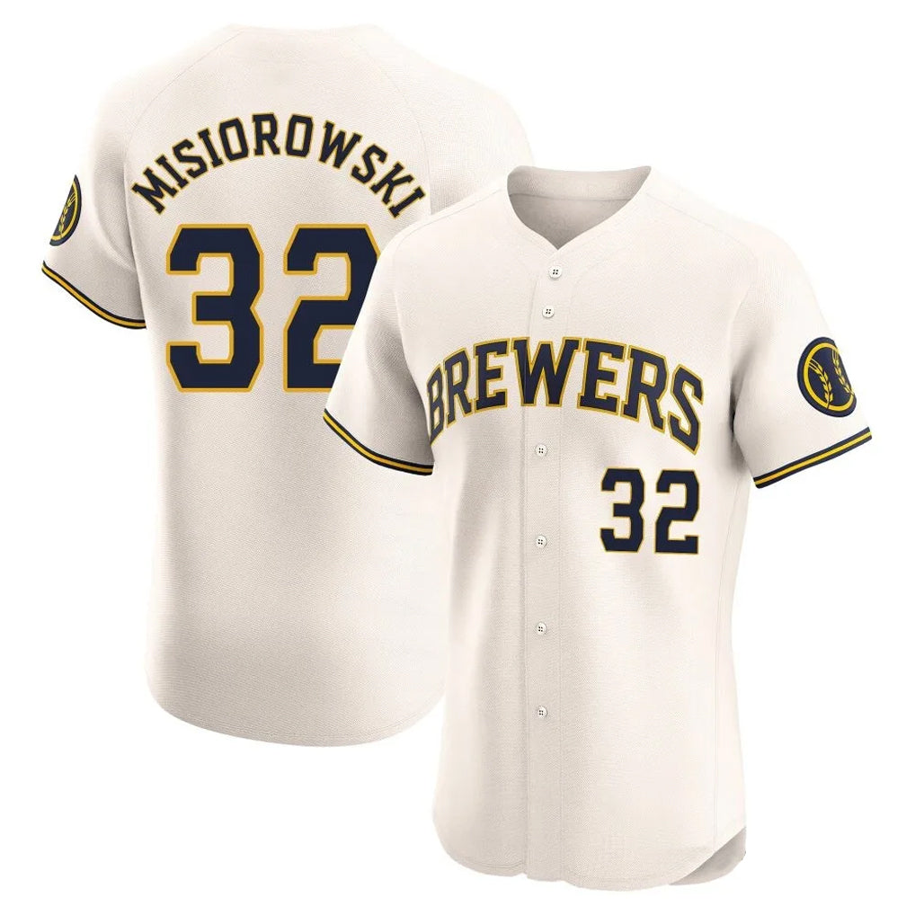 BIPIHUC M.Brewers #32 Jacob Misiorowski Player Cream Home Limited Elite Stitched Jerseys