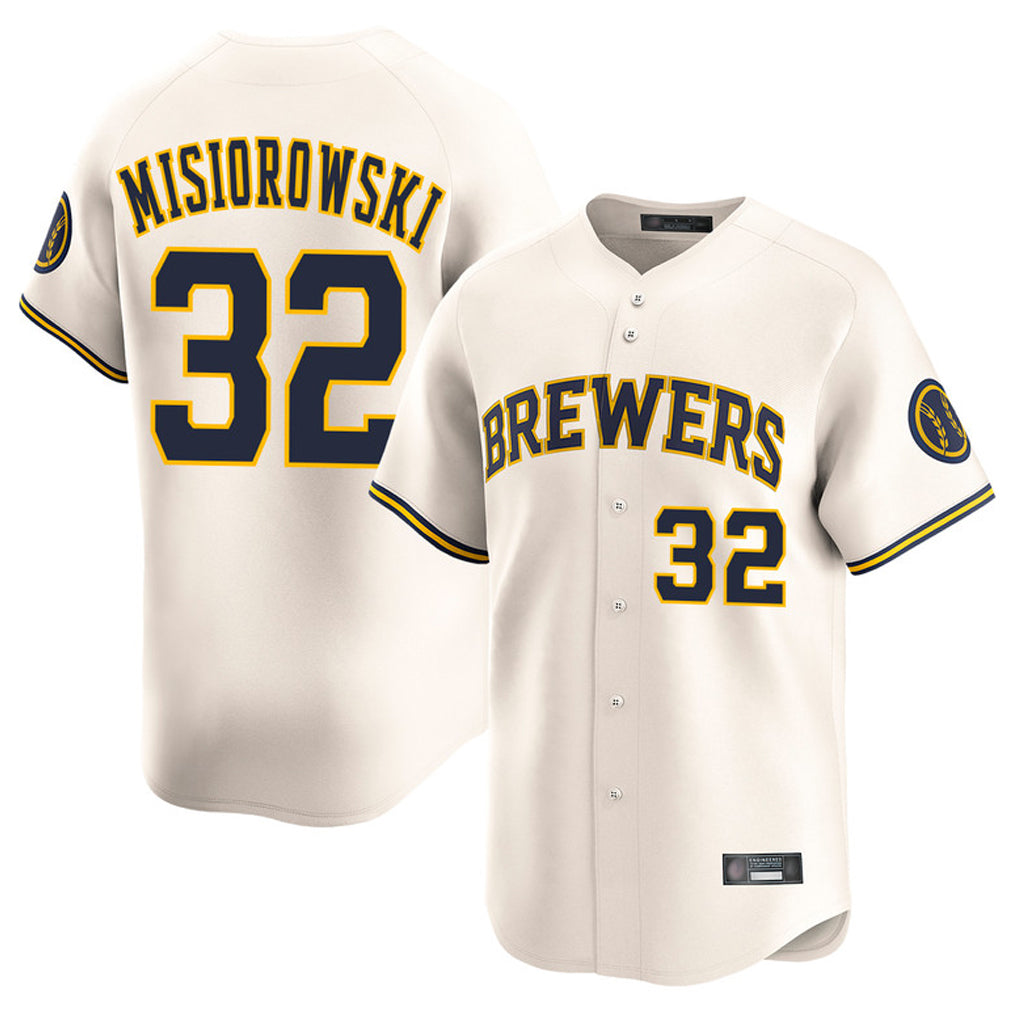 BIPIHUC M.Brewers #32 Jacob Misiorowski Player Cream Home Limited Game Stitched Jerseys