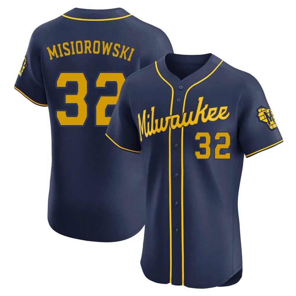 BIPIHUC M.Brewers #32 Jacob Misiorowski Player Navy Home Limited Elite Stitched Jerseys