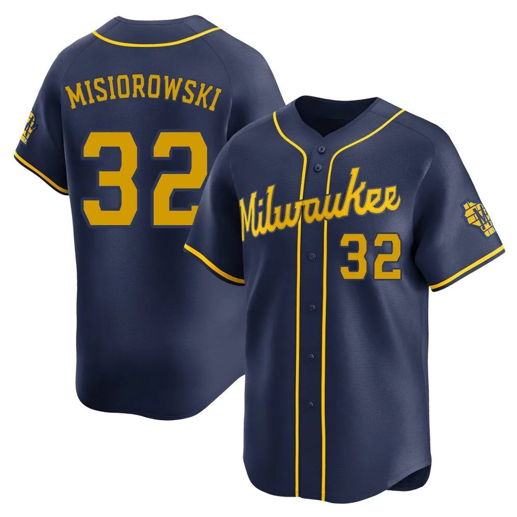 BIPIHUC M.Brewers #32 Jacob Misiorowski Player Navy Home Limited Stitched Jerseys