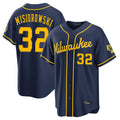 BIPIHUC M.Brewers #32 Jacob Misiorowski Player Navy Home Stadium Game Stitched Jerseys