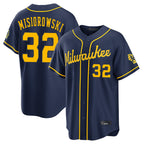 BIPIHUC M.Brewers #32 Jacob Misiorowski Player Navy Home Stadium Game Stitched Jerseys