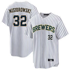 BIPIHUC M.Brewers #32 Jacob Misiorowski Player White Stripes Limited Game Home Stitched Jerseys