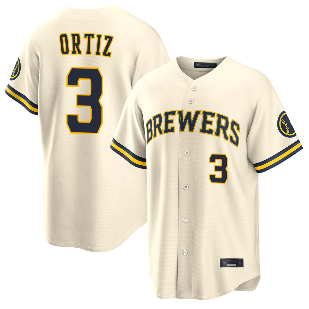 BIPIHUC M.Brewers #3 Joey Ortiz Player Cream Home Limited Stitched Jerseys