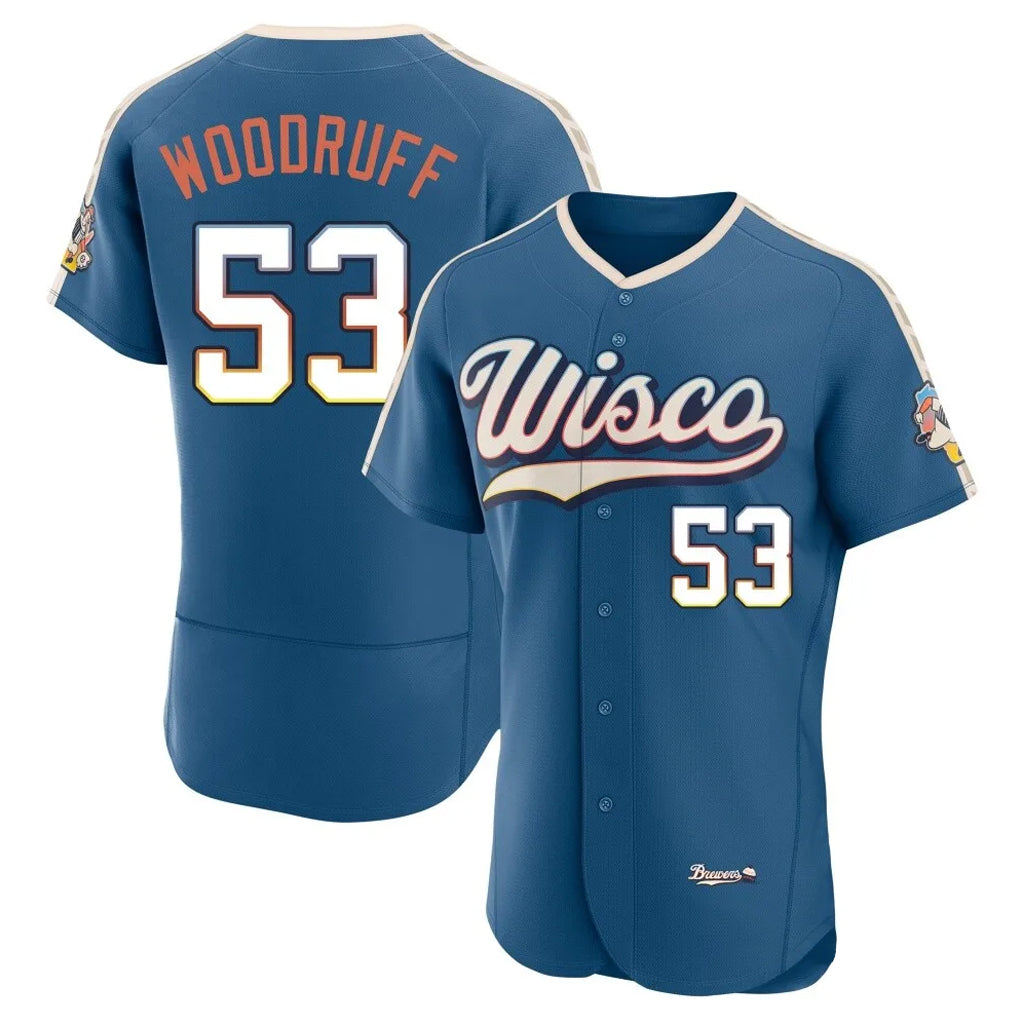 BIPIHUC M.Brewers #53 Brandon Woodruff Player Blue 2026 City Connect Home Limited Elite Stitched Jerseys