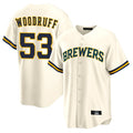 BIPIHUC M.Brewers #53 Brandon Woodruff Player Cream Home Game Stitched Jerseys