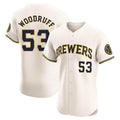 BIPIHUC M.Brewers #53 Brandon Woodruff Player Cream Home Limited Elite Stitched Jerseys